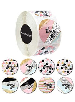 Wownect Pattern Thankyou Sticker Round [1inch][500 Stickers] Labels For Envelope Seals, Packing Seals, cards, Gift Boxes, Shopping Bags, Bouquets, Cardboard Decoration  - Image 1