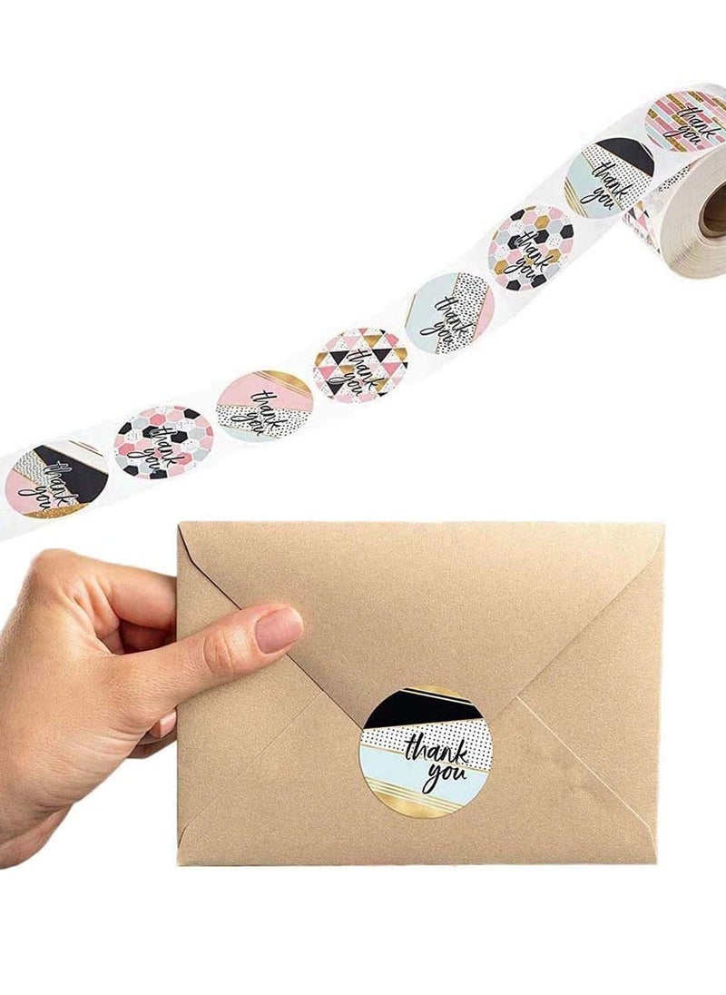 Wownect Pattern Thankyou Sticker Round [1inch][500 Stickers] Labels For Envelope Seals, Packing Seals, cards, Gift Boxes, Shopping Bags, Bouquets, Cardboard Decoration  - Image 2