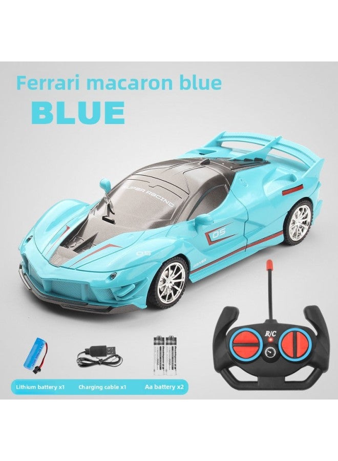 Children's Remote Control Car Rechargeable High-speed Drift Racing Electric Ferrari Sports Car Boy Toy A Generation Of Hair-Color:Remote Control Cloth Plus-charming Night Red [with Led Car Lights]-Scale:Three-power Version [3 Sets Of Lithium Batteries + 2 Charging Cables]  - Image 4