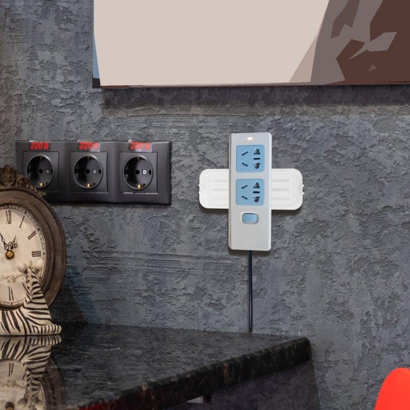 2pcs Self Adhesive Socket Holder Hanging Racks Wall Mounted Socket Rack - Image 5