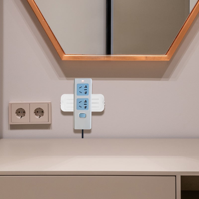 2pcs Self Adhesive Socket Holder Hanging Racks Wall Mounted Socket Rack - Image 4