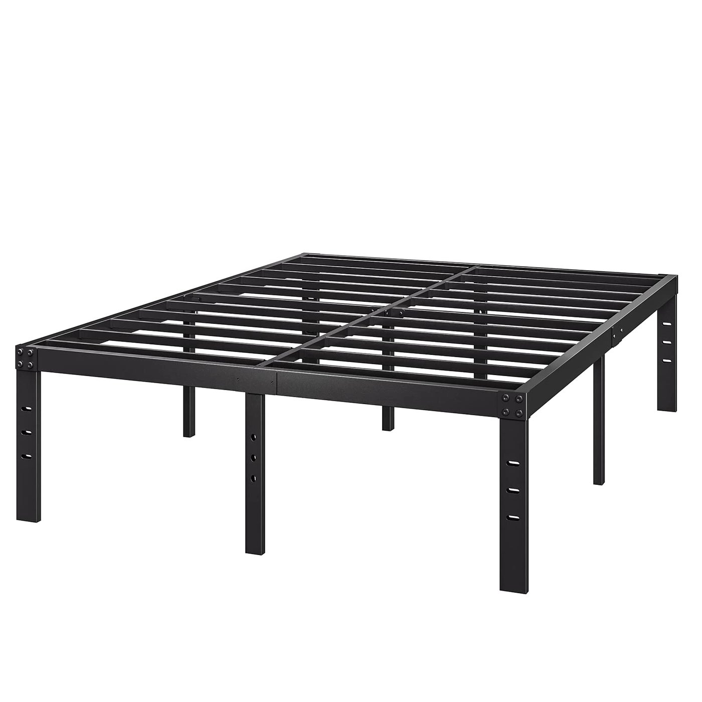 COMASACH 18Inch KingBedFrame Heavy Duty Tall Black PlatformBed Frames No Box Spring Needed Easy Assembly Under Bed Storage Noise Free MattressFoundation Support up to 4000Lbs
