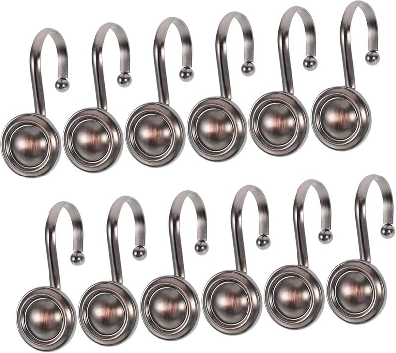Retro Shower Curtain Hooks 12 Pack Easy Install Bathroom Accessories - Image 2