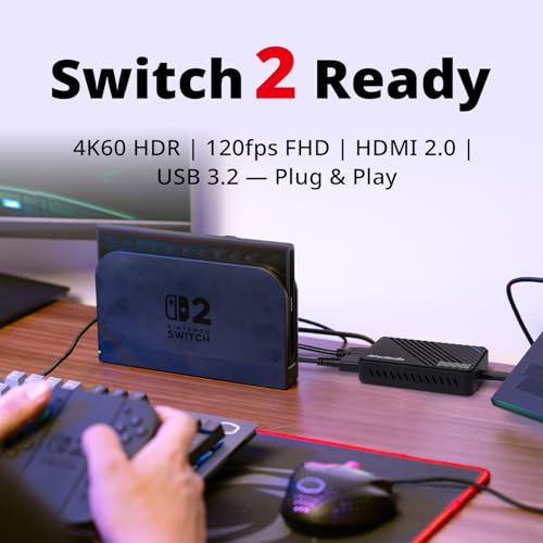 AVerMedia 4K HDMI Capture Card, USB Game Capture Card for Streaming and Recording with True Low Latency on PS5/Pro, Xbox, Switch 2, PC on Twitch, OBS, for Win11, Mac-GC553Pro Live Gamer Ultra S Black - Image 3