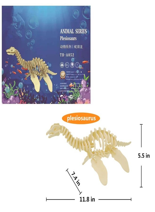 i-CHONY 3D Wooden Crafts Puzzle - 3 Piece Set Wood Dinosaur Skeleton Model Puzzle - DIY Wooden Assembly 3D Puzzle Toys Gifts for Kids Boys Teen Adults - Image 3