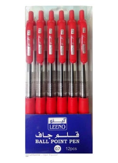 LEENO 12-Piece 0.7mm Ball Point Pen Set Red 