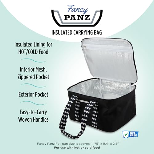 Fancy Panz - Black Insulated Casserole Carrier Bag - Insulated Thermal Bags for Hot & Cold Food Holds 2 Standard Size Fancy Panz - 2 Pockets - Food Container - Hosting Essentials - Image 2