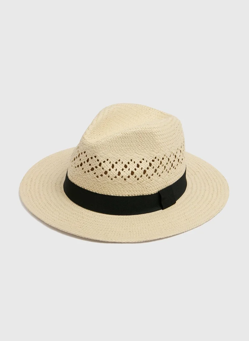 Matalan Stone Open Weave Panama