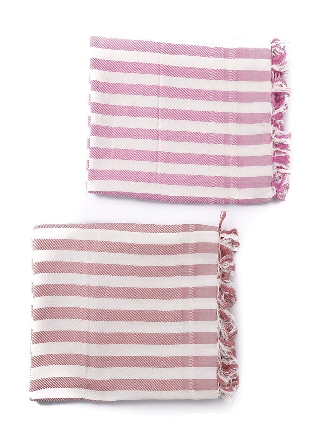 AVKA Studio Indian Towel Bath Handloom Assorted Towels Quick Drying Fast Absorbent Set of 2 32x64 Inches - Image 3