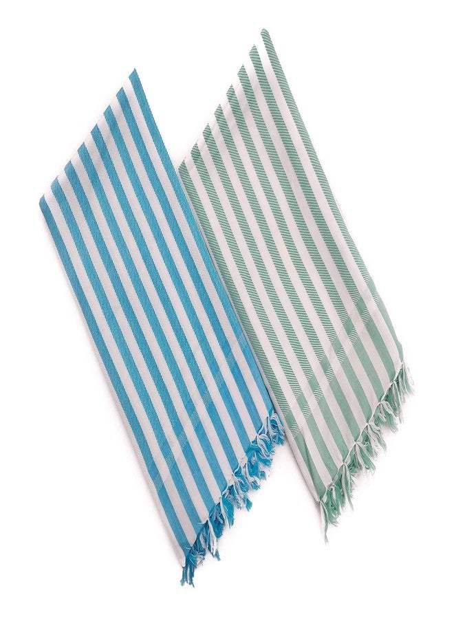 AVKA Studio Indian Towel Bath Handloom Assorted Towels Quick Drying Fast Absorbent Set of 2 32x64 Inches - Image 1