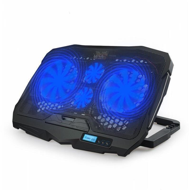 Adjustable Height Notebook Computer Cooler 13-15.6 Inch 4 Fan Lighting Base Exhaust Stands for Laptop Heat Dissipation S18 with speed regulation 