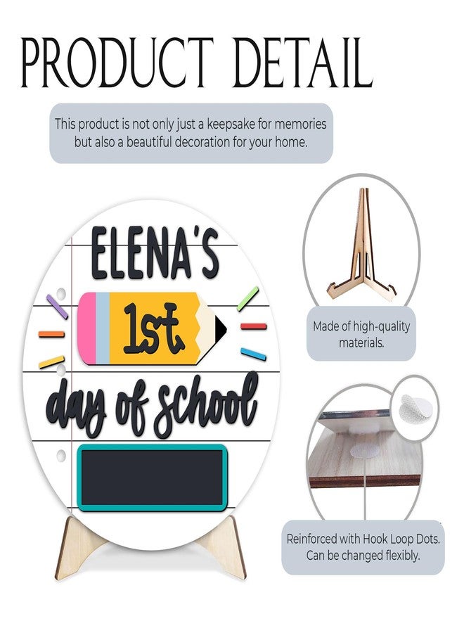 MDPrints Global 3D First and Last Day School Sign, Reusable 10'' Round Wooden Sign for Kids, Kindergarten to Grade 2 - Image 4