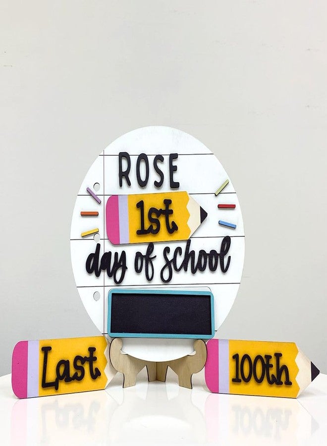 MDPrints Global 3D First and Last Day School Sign, Reusable 10'' Round Wooden Sign for Kids, Kindergarten to Grade 2 - Image 1