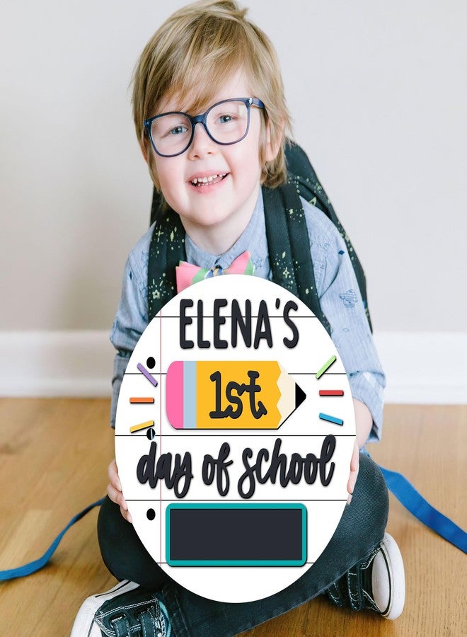 MDPrints Global 3D First and Last Day School Sign, Reusable 10'' Round Wooden Sign for Kids, Kindergarten to Grade 2 - Image 3