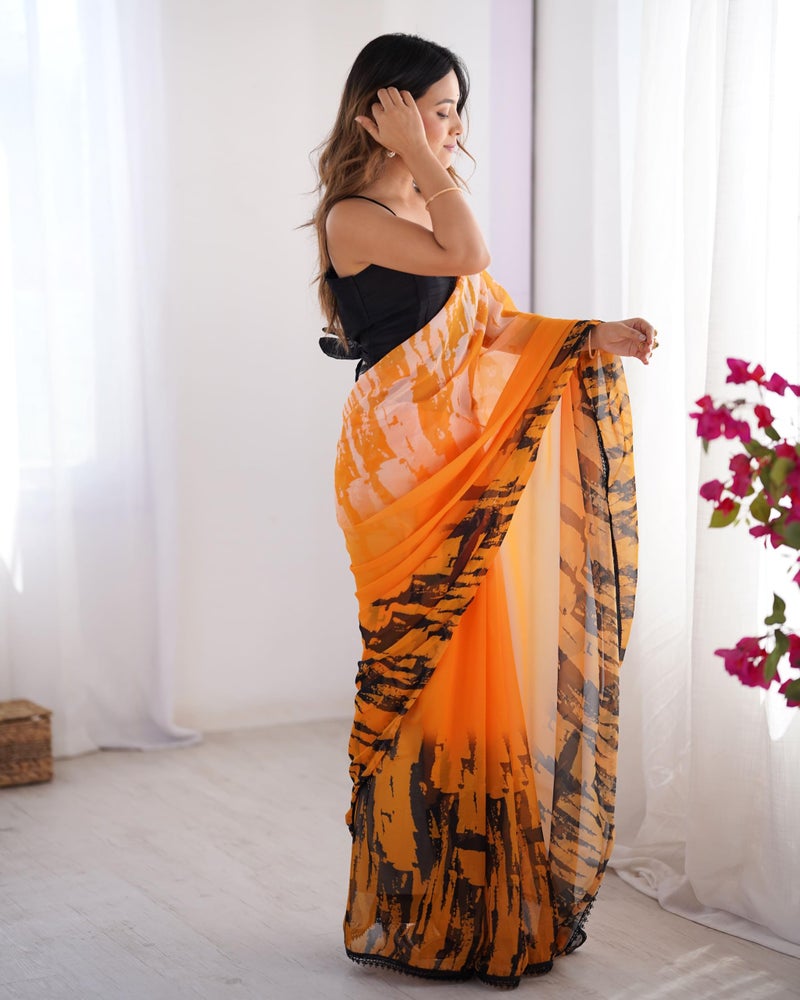 Kalaanj Trendy Printed Sarees | Bandhani Print | Floral Print | Multi Colour Festive Print - Image 3