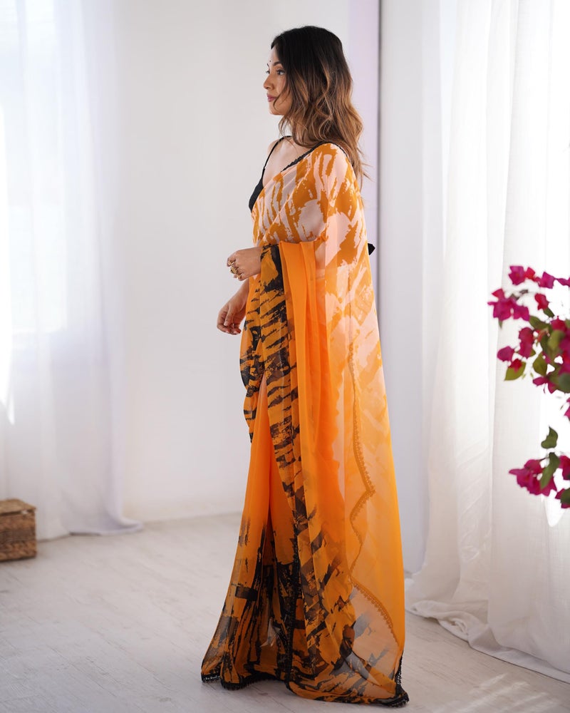 Kalaanj Trendy Printed Sarees | Bandhani Print | Floral Print | Multi Colour Festive Print - Image 4