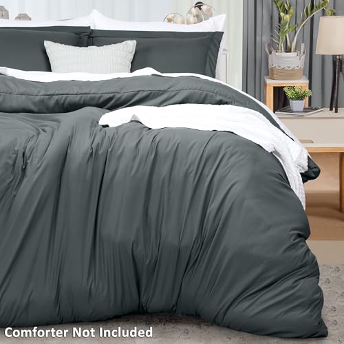 Utopia Bedding Duvet Cover Full Size - 3 Piece with Zipper Closure - 1 Comforter Cover 80X90 Inches & 2 Pillow Shams 20X26 Inches (Grey) Comforter Not Included - Image 4
