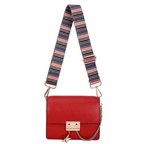 ZOOEASS Wide Shoulder Strap Adjustable Replacement Belt Guitar Style Crossbody Bag Handbag Strap Multicolor Canvas Straps(Wide:1.4in) (Color bar) - Image 4
