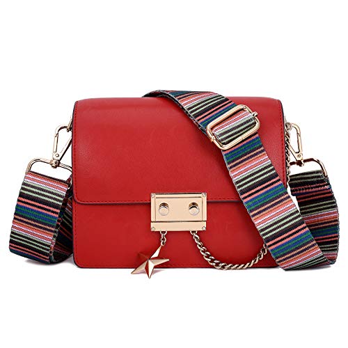 ZOOEASS Wide Shoulder Strap Adjustable Replacement Belt Guitar Style Crossbody Bag Handbag Strap Multicolor Canvas Straps(Wide:1.4in) (Color bar) - Image 5