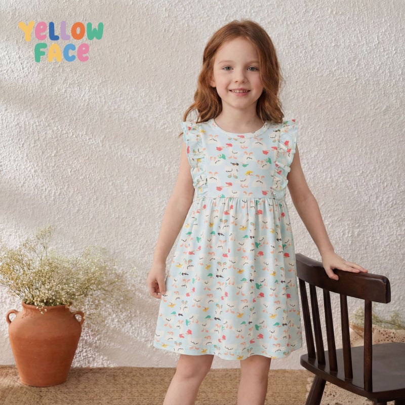 Girl's Cartoon Lace Princess Dress - Image 1