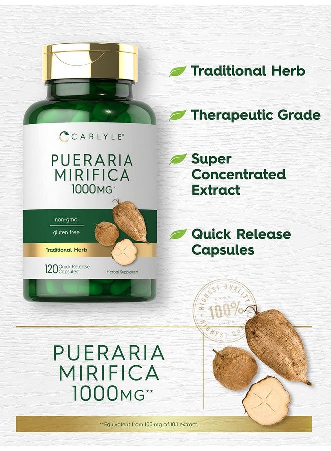 كبسولات كارلايل بيوريريا ميريفيكا | ١٠٠٠ ملغ | ١٢٠ كبسولة | مستخلص الجذر | مكمل غذائي خالٍ من الكائنات المعدلة وراثيًا والغلوتين - Image 3