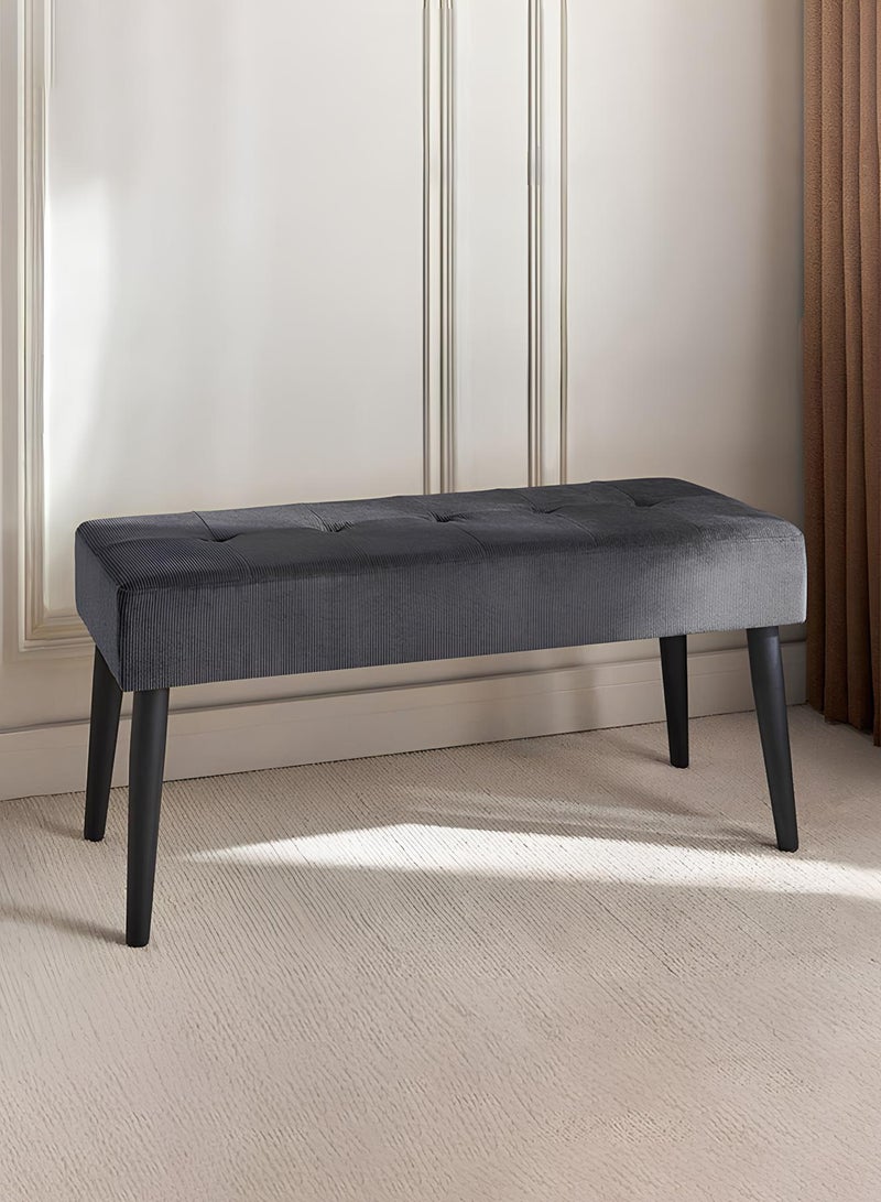 Taimi مقعد أوتومان مبطن بالفخامة بتصميم عصري - مقعد نهاية السرير، مقعد لتغيير الأحذية، مقعد لغرفة النوم، غرفة المعيشة، المدخل والممر، رمادي - 100 سم - Image 1