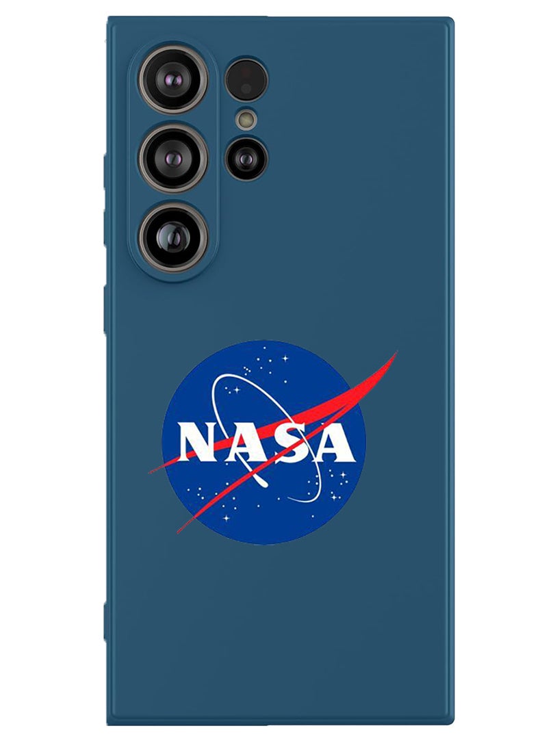 Theodor Protective Slim Fit Case Liquid Silicone Cover with Full Body Protection Anti-Scratch Shockproof Case For Samsung Galaxy S25 Ultra (Blue) - Nasa CLassic - Image 1