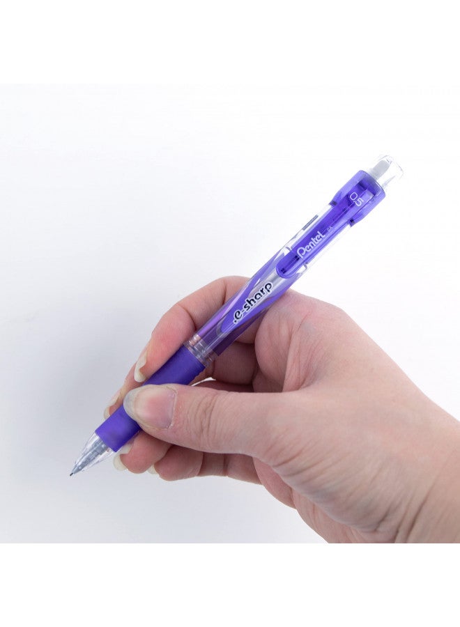 Pentel قلم رصاص أوتوماتيكي بنتل إي شارب، 0.5 مم، بلمسات بنفسجية، علبة من 12 (AZ125V) - Image 5