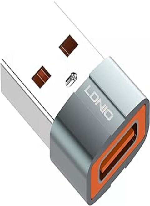 LDNIO LC150 USB-C Female to USB Male Adapter, Mini Size, Suitable For Multiple device, Aluminum Material - Gray
