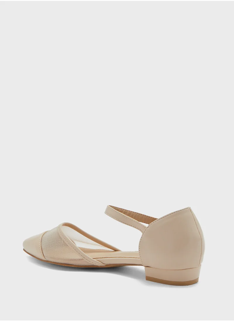 ELLA Mesh Detail Pointy Toe Flat Shoe