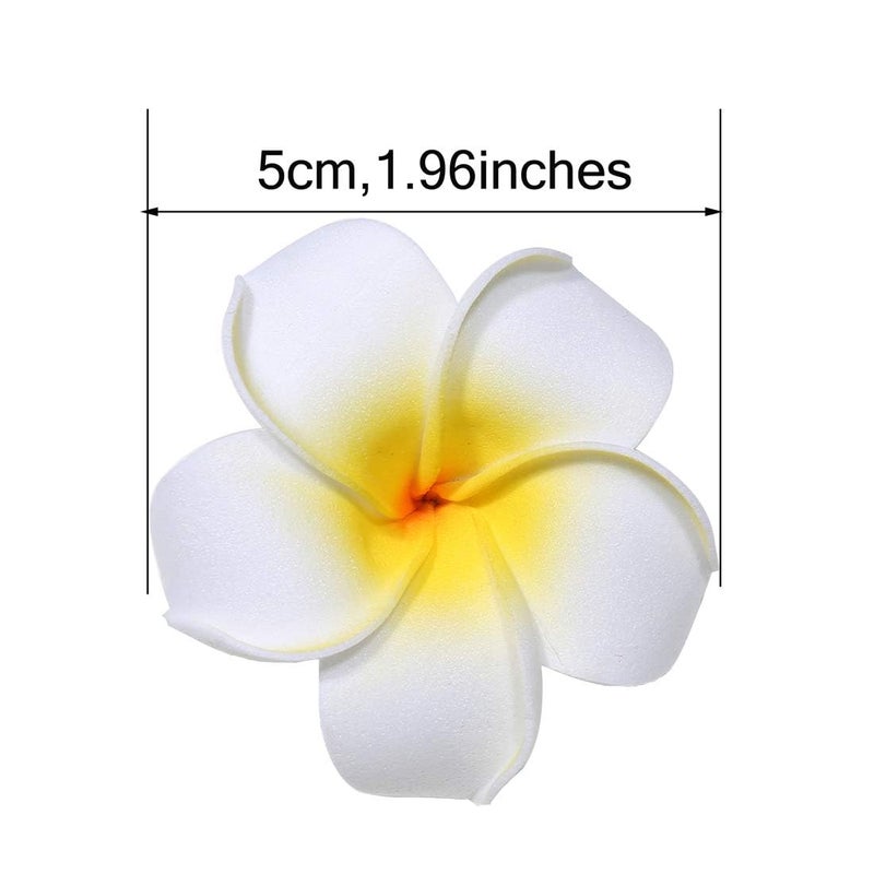 CalciferÂ® 30pcs 1.97''Hawaii Hawaiian Plumeria Flower Clips Bridal Wedding Party Beach Hair Clips - Image 4