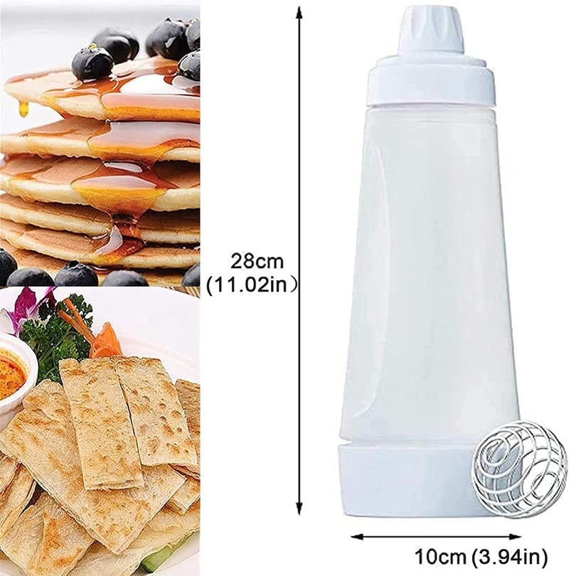 KASTWAVE Pancake Batter Dispenser - Kitchen Tool for Cupcakes, Crepes, Waffles & Cookies - Liquid Batter Mix Dispensing Bottle with Measurement Marks, Easy Squeeze - Image 3
