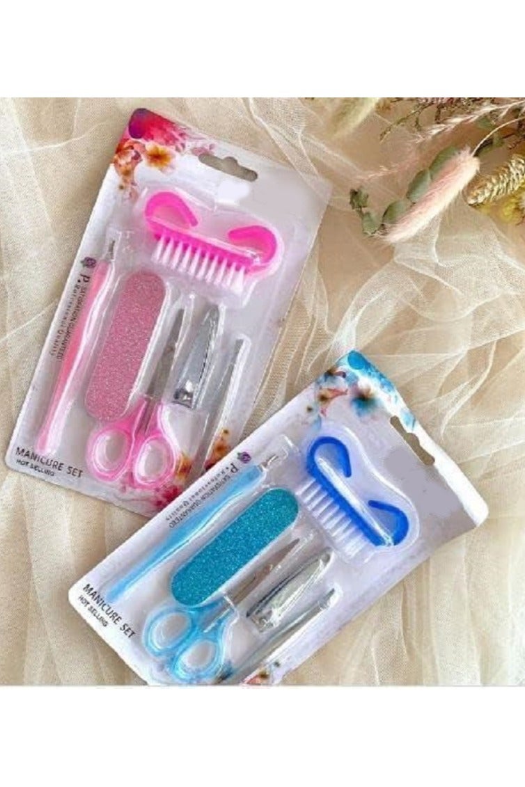 مجموعة العناية بالأظافر و مانيكير وباديكير للنساء مكونة من 6 قطع - متعدد الالوان
