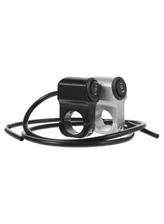 Motorcycle Aluminum Alloy Headlight Switch Handlebar Off Switch Black Silver 2pcs - Image 1