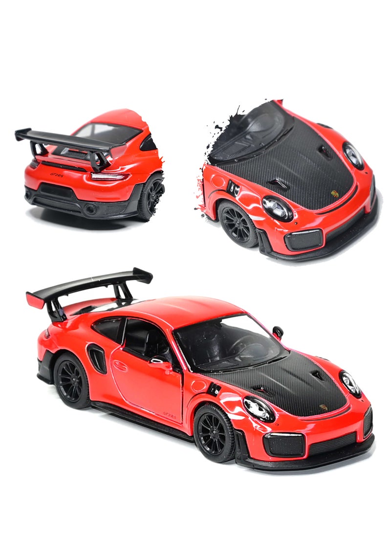 Kinsmart 1:36 Scale Pull Back Action Door Openable Porsche 911 GT2 RS Super Racing Alloy Diecast Miniature Vehicle Toy for Children  - Image 4