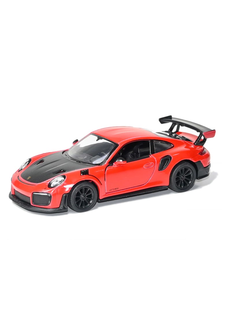 Kinsmart 1:36 Scale Pull Back Action Door Openable Porsche 911 GT2 RS Super Racing Alloy Diecast Miniature Vehicle Toy for Children  - Image 1