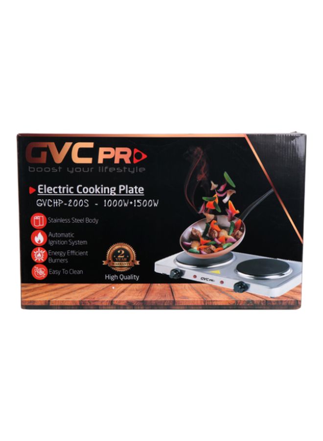 جي في سي برو سخّان كهربائي مزدوج 2500 وات 2500 W GVCHP-200S أسود/ فضي - Image 3