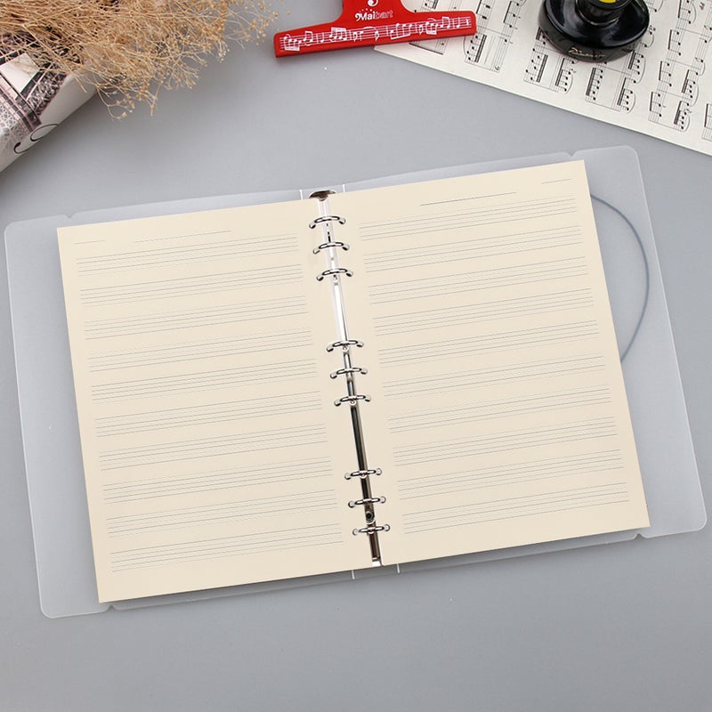 100 Sheets Loose-Leaf Manuscript Paper 3mm 10 Rows Empty Refill Paper Practical Composition Notebook Refill Paper for Students Staff Use (White) - Image 3