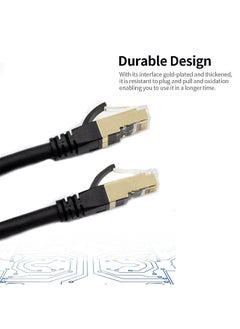 Generic Cat8 Ethernet Cable High Speed Network Cable 40Gbps 2000Mhz/ Shielded Twisted Pair/ Gold Plated RJ45 Interface Black 15m  - Image 3