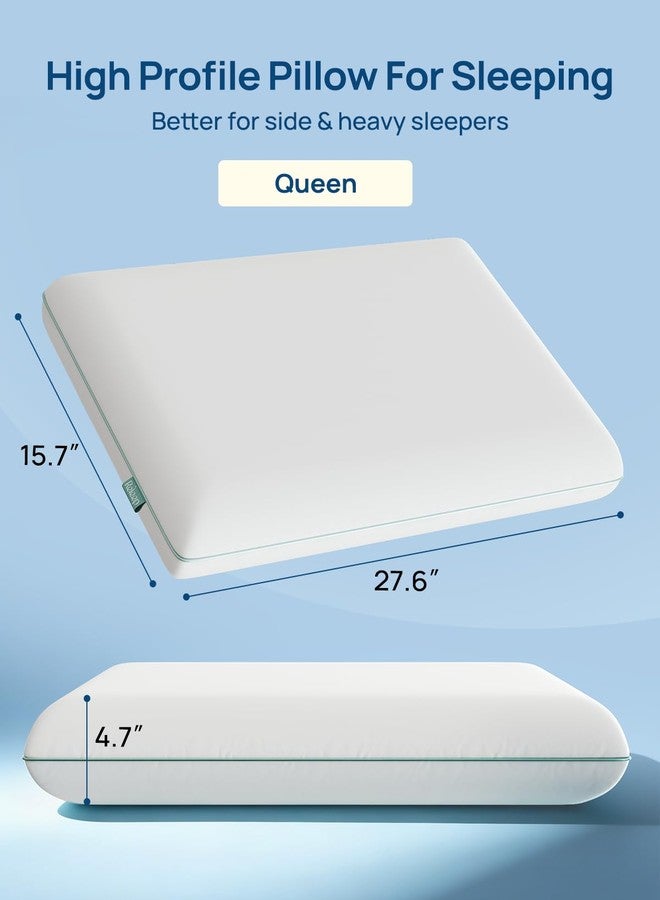 Releep Cool Touch Gel Memory Foam Pillow, Soft Breathable Cervical Neck Pillow, Deep Sleep Pillow, Ergonomic Orthopedic Bed Pillow for Neck Pain Relief, Queen Size - Image 2