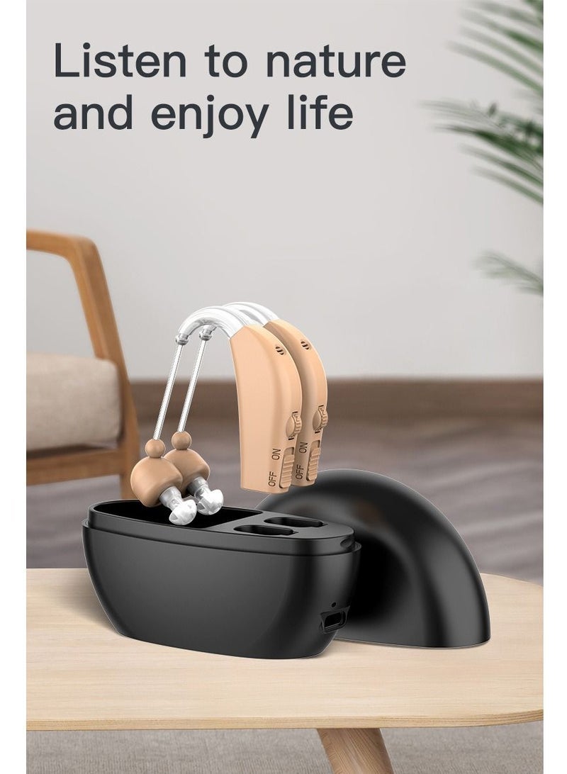general Rechargeable BTE Hearing Aid Mini Ear Hearing Amplifier Adjustable Tone Sound Amplifier Hearing Device for Seniors - Image 2