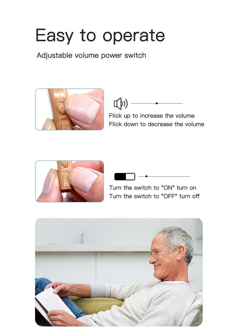 general Rechargeable BTE Hearing Aid Mini Ear Hearing Amplifier Adjustable Tone Sound Amplifier Hearing Device for Seniors - Image 5