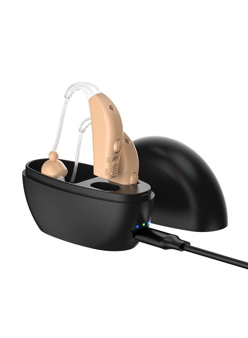 general Rechargeable BTE Hearing Aid Mini Ear Hearing Amplifier Adjustable Tone Sound Amplifier Hearing Device for Seniors - Image 1