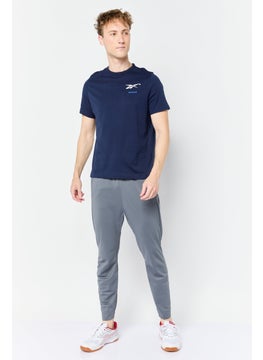 Reebok Men Sportswear Fit Short Sleeve Outdoor T Shirt, Navy  - Image 2