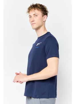 Reebok Men Sportswear Fit Short Sleeve Outdoor T Shirt, Navy  - Image 3