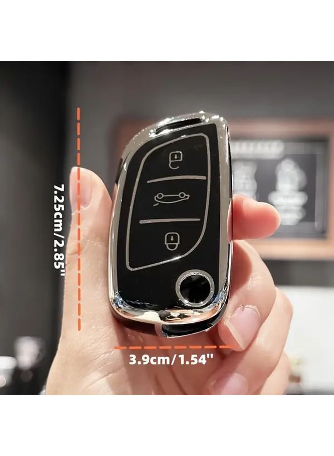White Key Fob Cover Compatible With Peugeot 307 408 Citroen C2 C5 Berlingo 2 3 Buttons - Image 2