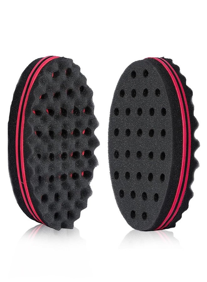 Supaze 2 Pcs Hair Sponge for Black Men Curls - Double Sided Curling Sponge, Small Holes Hair Twist Tool, Twist Brush for Textured Styling - Image 1