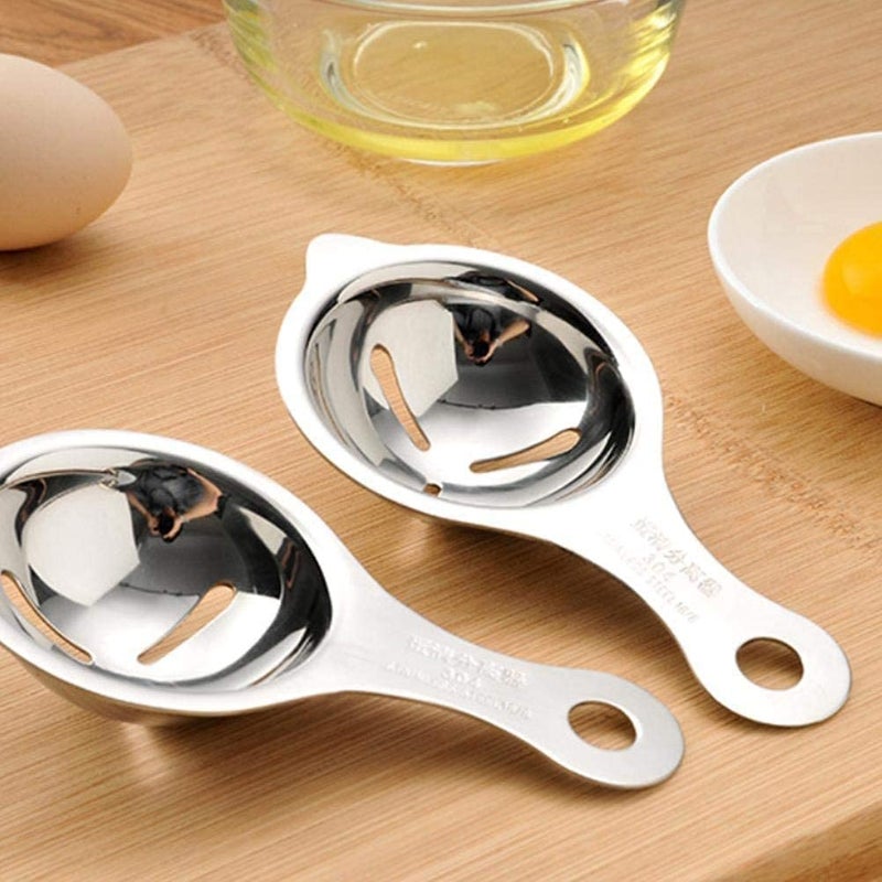 Primetan Stainless Steel 304 Grade Egg Separator Egg Yolk White Separator Egg Strainer Filter Kitchen Bake ToolDishwasher Safe Pack of 1 PCS - Image 3