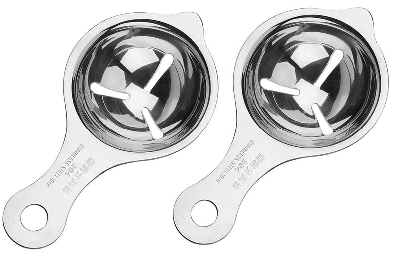 Primetan Stainless Steel 304 Grade Egg Separator Egg Yolk White Separator Egg Strainer Filter Kitchen Bake ToolDishwasher Safe Pack of 1 PCS - Image 1