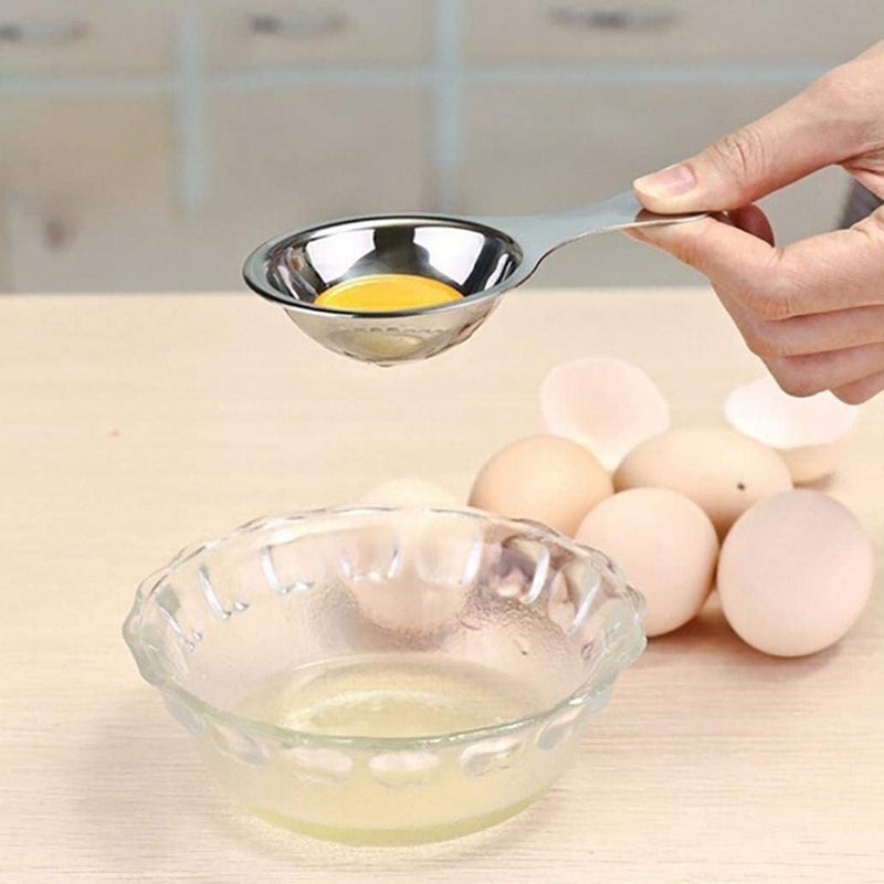 Primetan Stainless Steel 304 Grade Egg Separator Egg Yolk White Separator Egg Strainer Filter Kitchen Bake ToolDishwasher Safe Pack of 1 PCS - Image 4